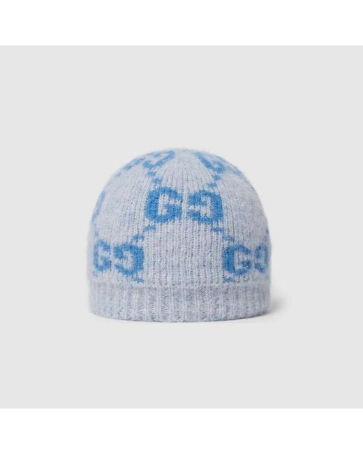 Bonnet En Mélange D'Alpaga Gg, Taille Gucci en coloris Blue