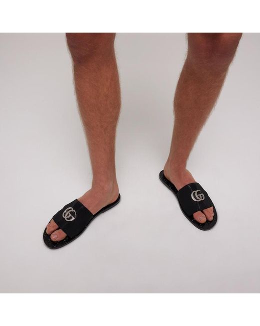 Gucci Black Riviera Slide Sandal, Leather for men