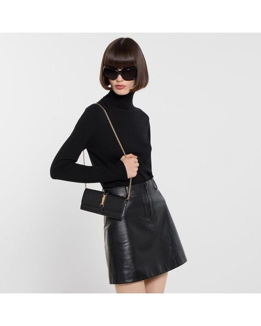 Gucci Black Jackie Wallet On Chain, Leather