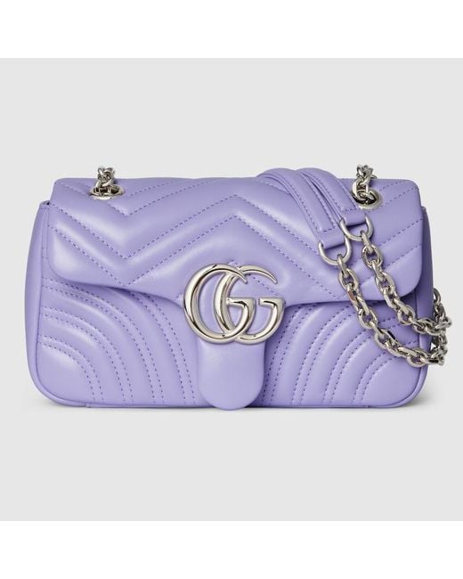 Gucci Purple Gg Marmont Small Shoulder Bag