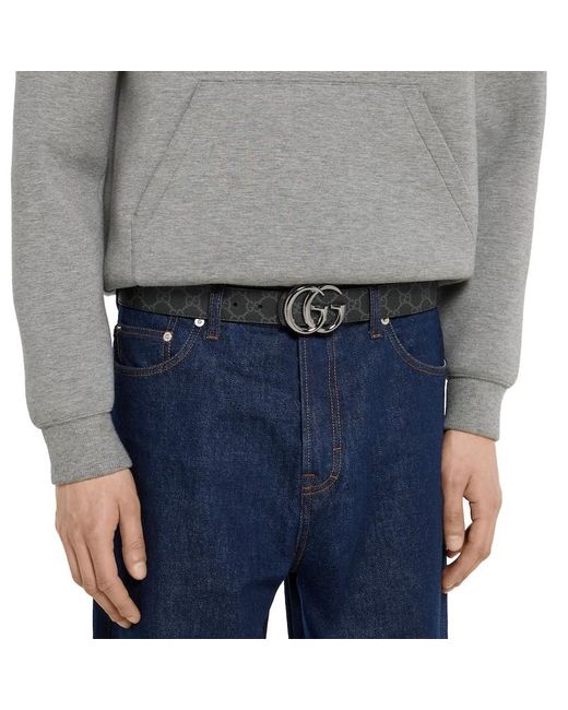 Cintura Reversibile Gg Marmont, Taglia 100 di Gucci in Black da Uomo