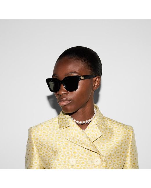 Gucci Black Round Frame Sunglasses