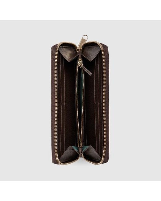 Gucci Metallic Ophidia Brieftasche Mit Rundumreißverschluss