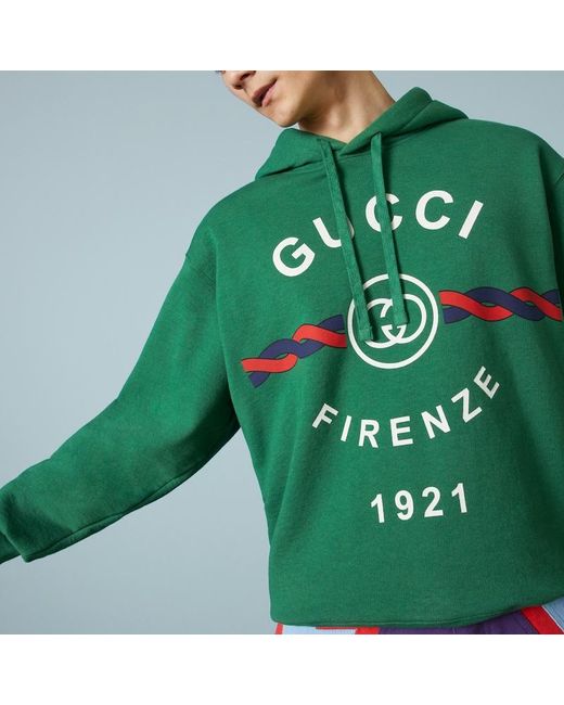 Gucci Green Interlocking G Torchon Cotton Sweatshirt for men