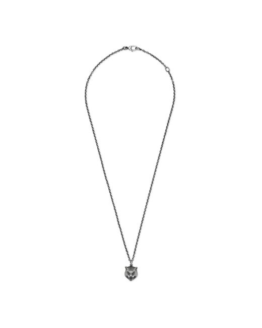 Gucci Halskette aus Silber mit Felinekopf in Mettallic für Herren - Sparen  Sie 14% | Lyst DE