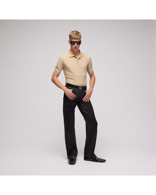 Gucci Natural Gg Jersey Polo Shirt, Size Xxl, Ready-To-Wear for men