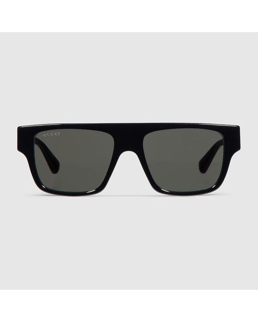Gucci Black Rectangular Frame Sunglasses for men