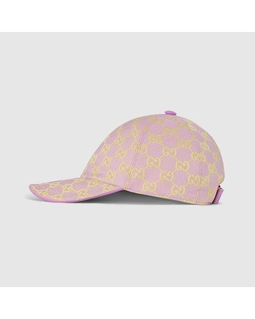 Cappellino Da Baseball In Tessuto GG di Gucci in Pink da Uomo