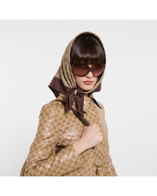 Gucci Natural Printed Silk Twill Headband