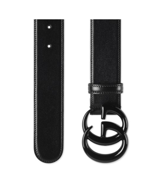 Cinturón ancho GG Marmont Gucci de Cuero de color Negro | Lyst