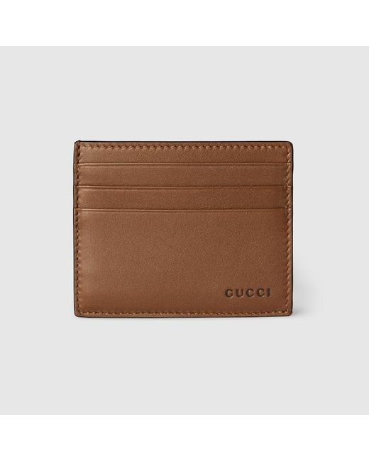Portacarte Gg Emblem Con Logo di Gucci in Brown da Uomo