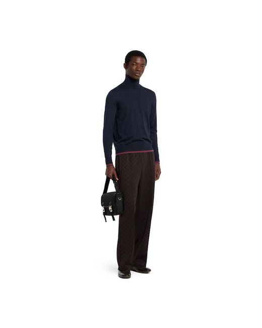Gucci Blue Fine Knit Wool Turtleneck, Ready-To-Wear for men