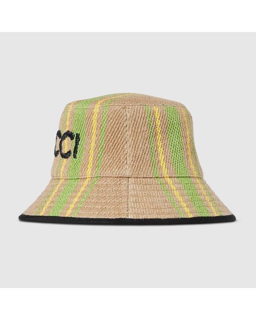 Sombreros Tipo Pescador de Yute Gucci de color Natural