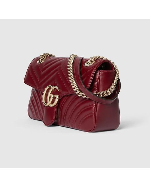 Bolso de Hombro GG Marmont Pequeño Gucci de color Red