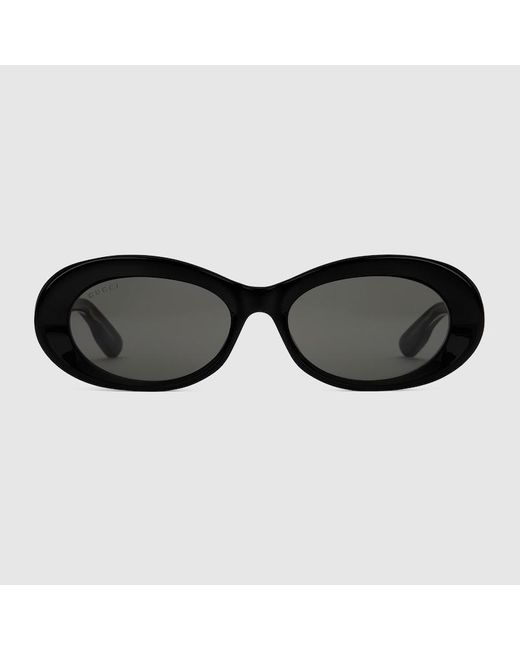 Gucci Black Oval-frame Sunglasses