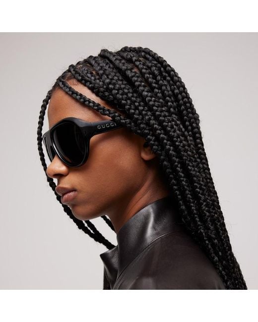 Gucci Black Pilot Frame Sunglasses