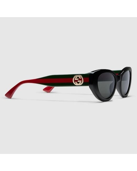 Gucci Black Cat-Eye Frame Sunglasses