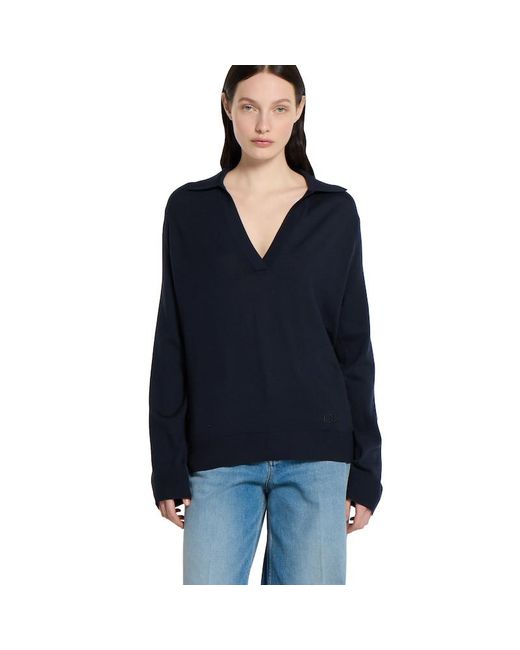 Gucci Blue Extra Fine Wool Polo Top