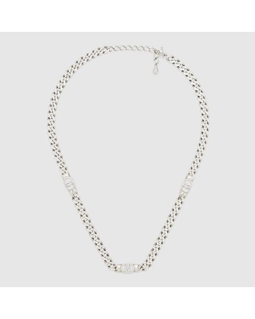 Collier Chaîne Interlocking Gucci en coloris Metallic