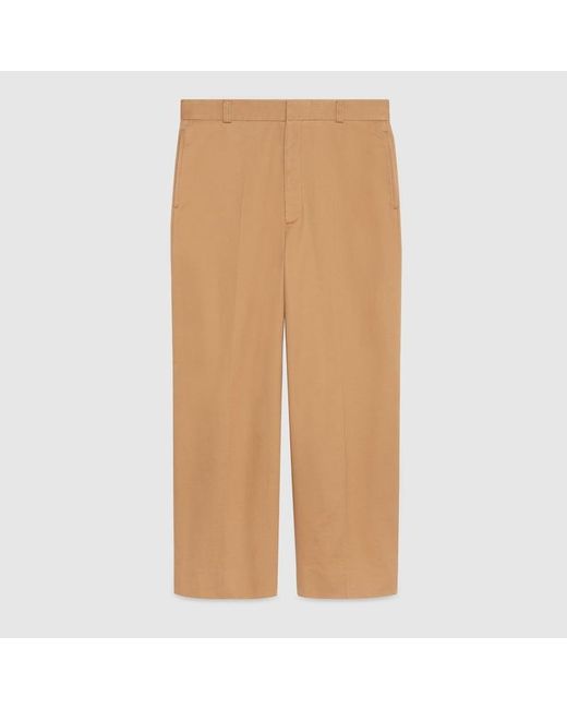 Gucci Natural Cotton Drill Trousers for men
