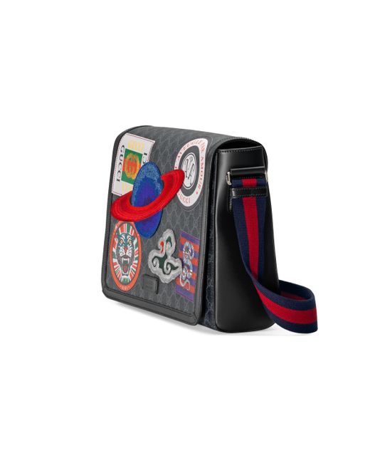 Gucci Night Courrier GG Supreme Flap Messenger in Black for Men Lyst