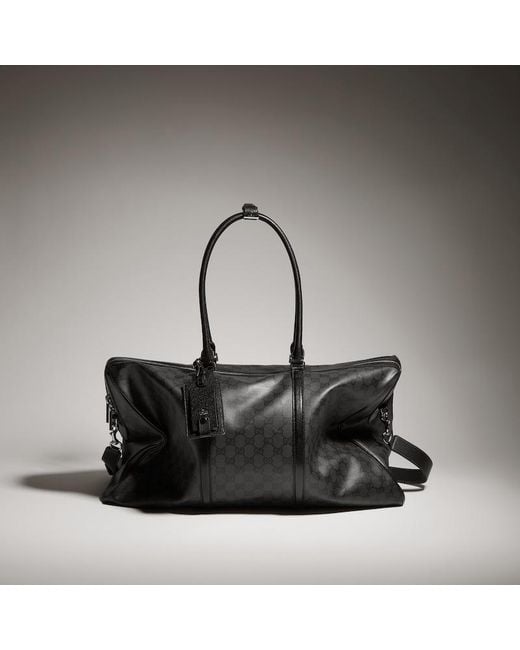 Gucci Black Essence Classic Large Duffle Bag, Original Gg Fabric for men