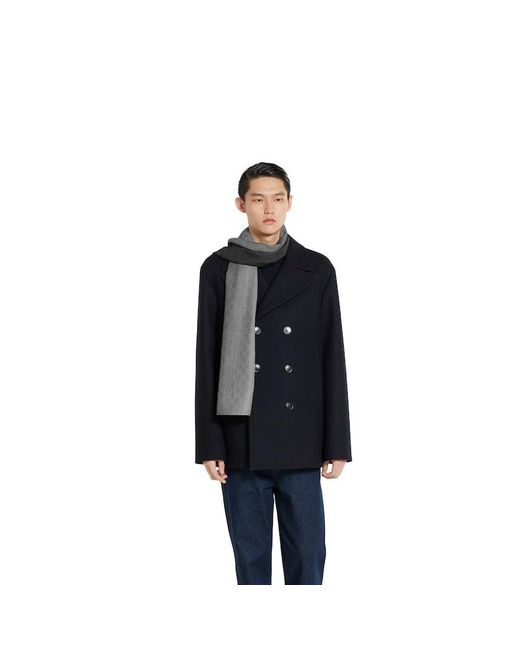 メンズ Gucci Ggウール＆シルク ジャカード ストール, ブラック, ウール Black