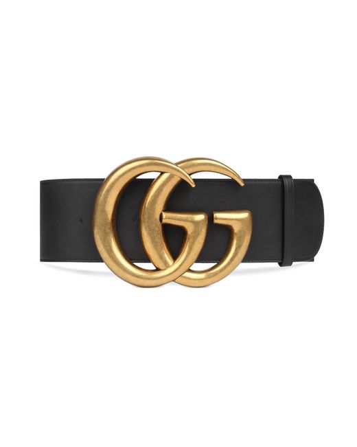 Gucci White Wide Leather Belt With Double G