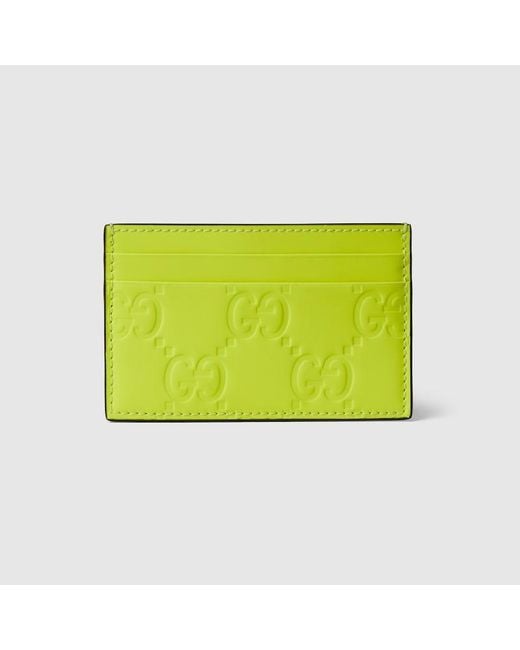 Porte-cartes GG Effet Caoutchouc Gucci pour homme en coloris Green