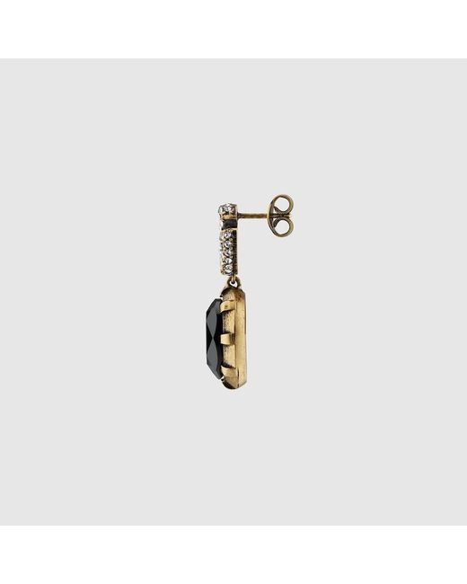 Gucci crystal online double g earrings