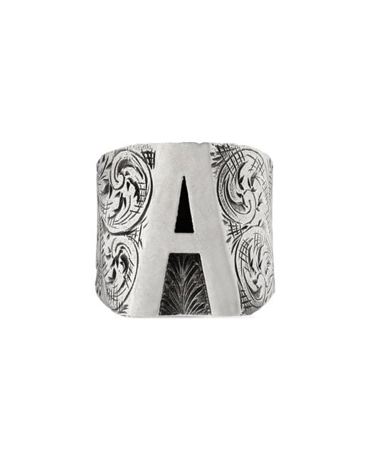 Gucci Metallic "a" Letter Ring