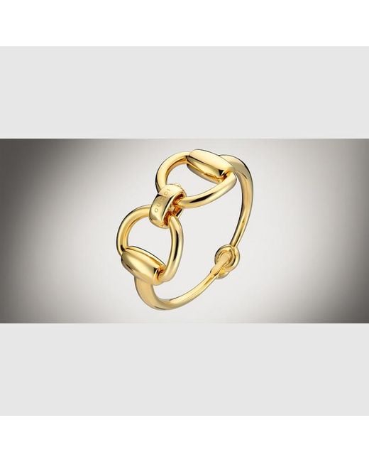 Gucci Metallic Horsebit Bangle Bracelet, Size S, -Toned Metal