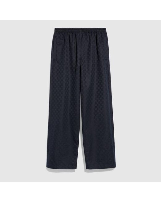 Gucci Blue Gg Cotton Canvas Pants for men