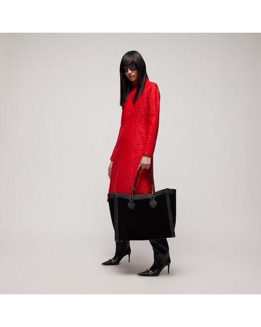 Gucci Red Floral Wool Brocade Dress