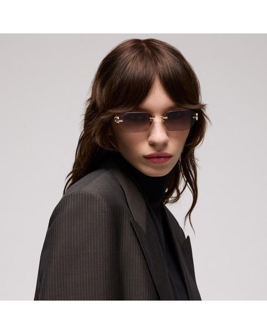 Gucci Pink Rectangular-Frame Sunglasses