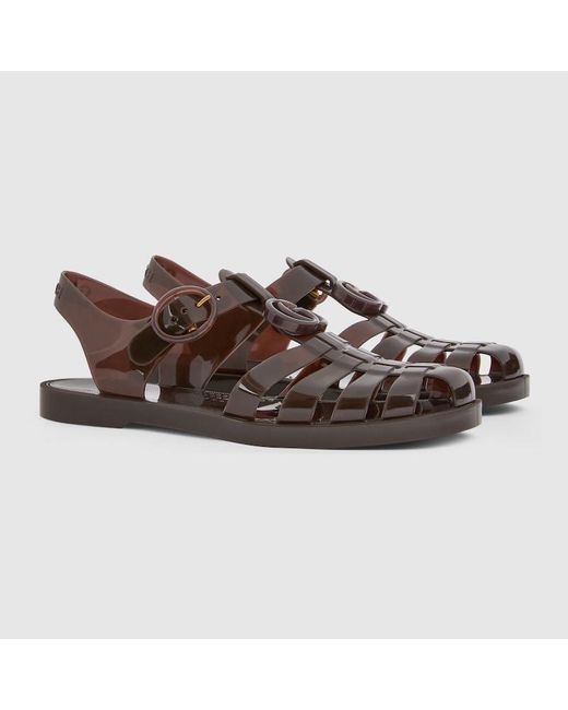 Gucci Brown Sandal With Double G