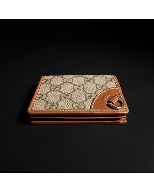 Gucci Natural Gg Emblem Small Wallet, Gg Canvas