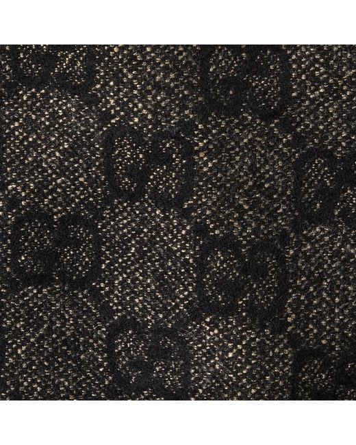 Gucci Black Gg Cashmere Lamé Cape