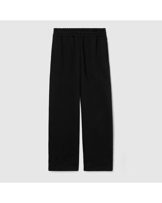 Gucci Black Brushed Cotton Jersey Track Bottoms for men