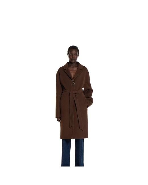 Gucci リバーシブル シルクウール コート, ブラウン, ウェア Brown