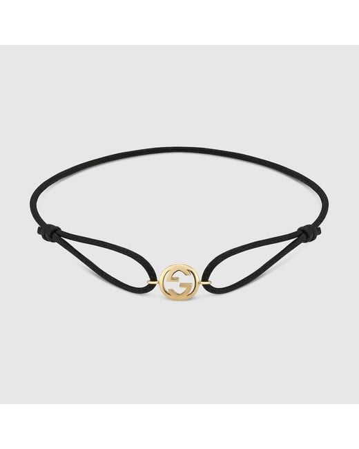 Gucci Brown Interlocking 18K Charm Bracelet