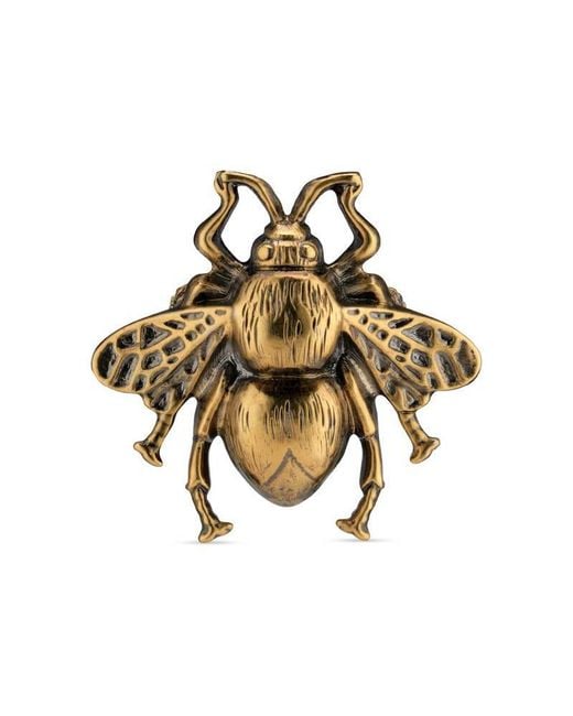 Gucci Metallic Bee Ring With Enamel