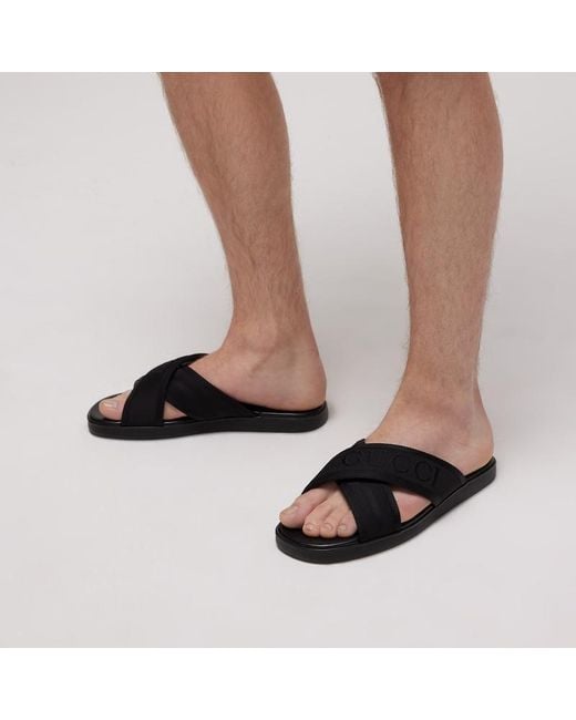 Gucci Black Slide Sandal, Fabric for men