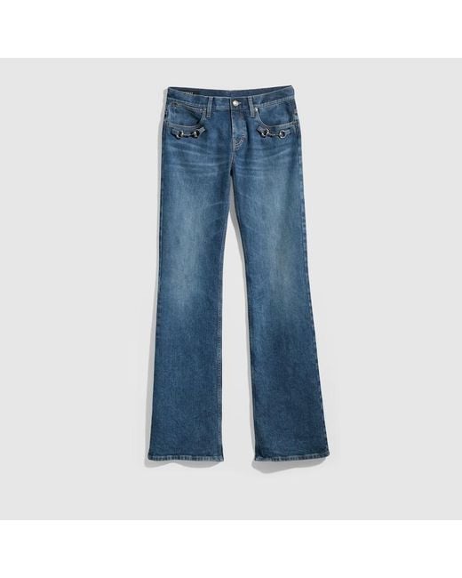 Gucci Blue Stretch Cotton Denim With Horsebit