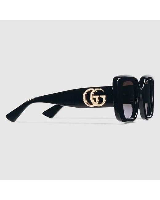 Lunettes De Soleil Monture Papillon Gucci en coloris Black