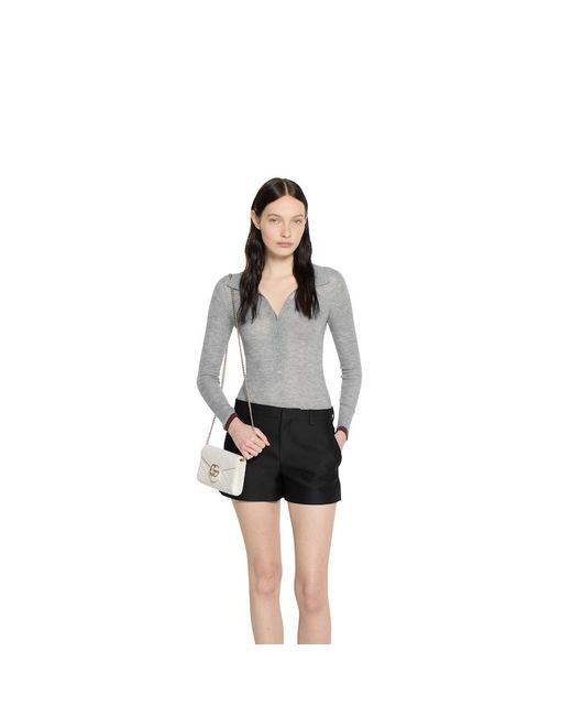 Portafoglio Gg Marmont Con Catena di Gucci in White