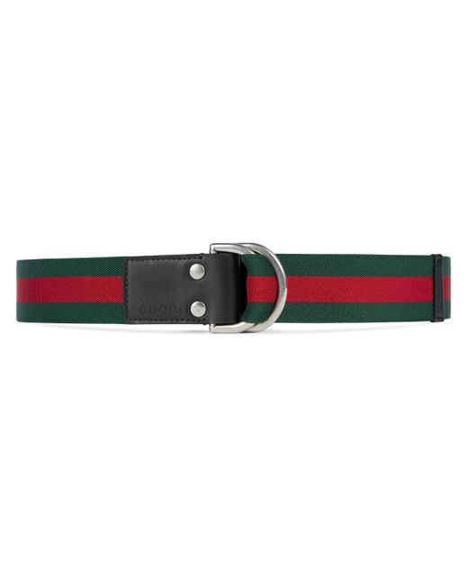 Cintura con dettaglio Web e anello a "D" da Uomo di Gucci in Rosso | Lyst
