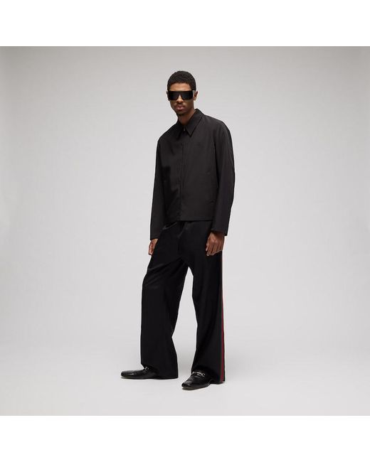 Gucci Black Stretch Polyester Zip Jacket With Embroidery, Size 50, Ready-To-Wear for men