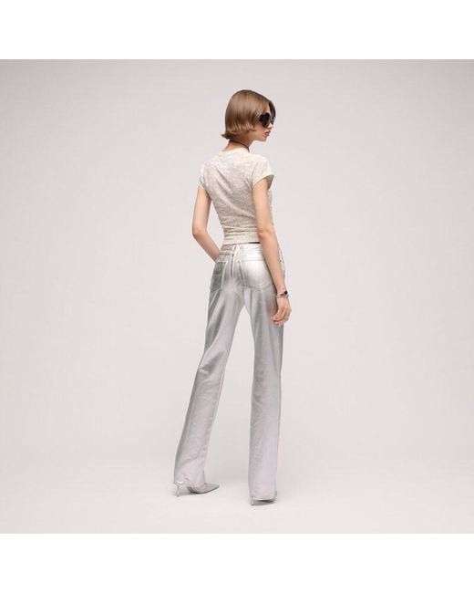 Gucci Gray Straight Denim Pants With Soft Coating