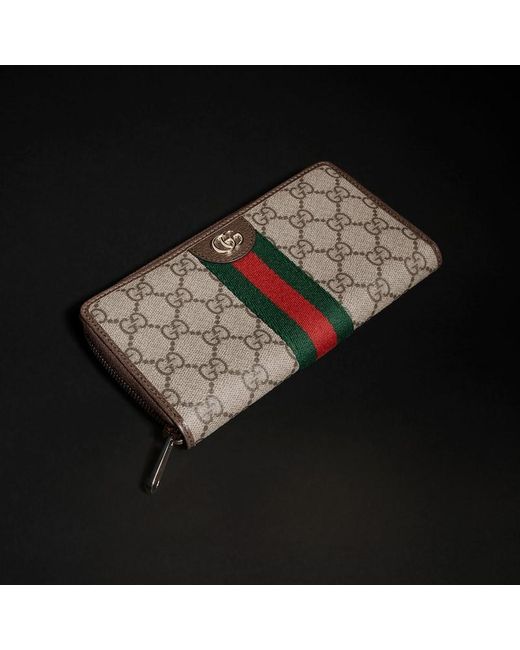 Gucci Metallic Ophidia Wallet With Zipper